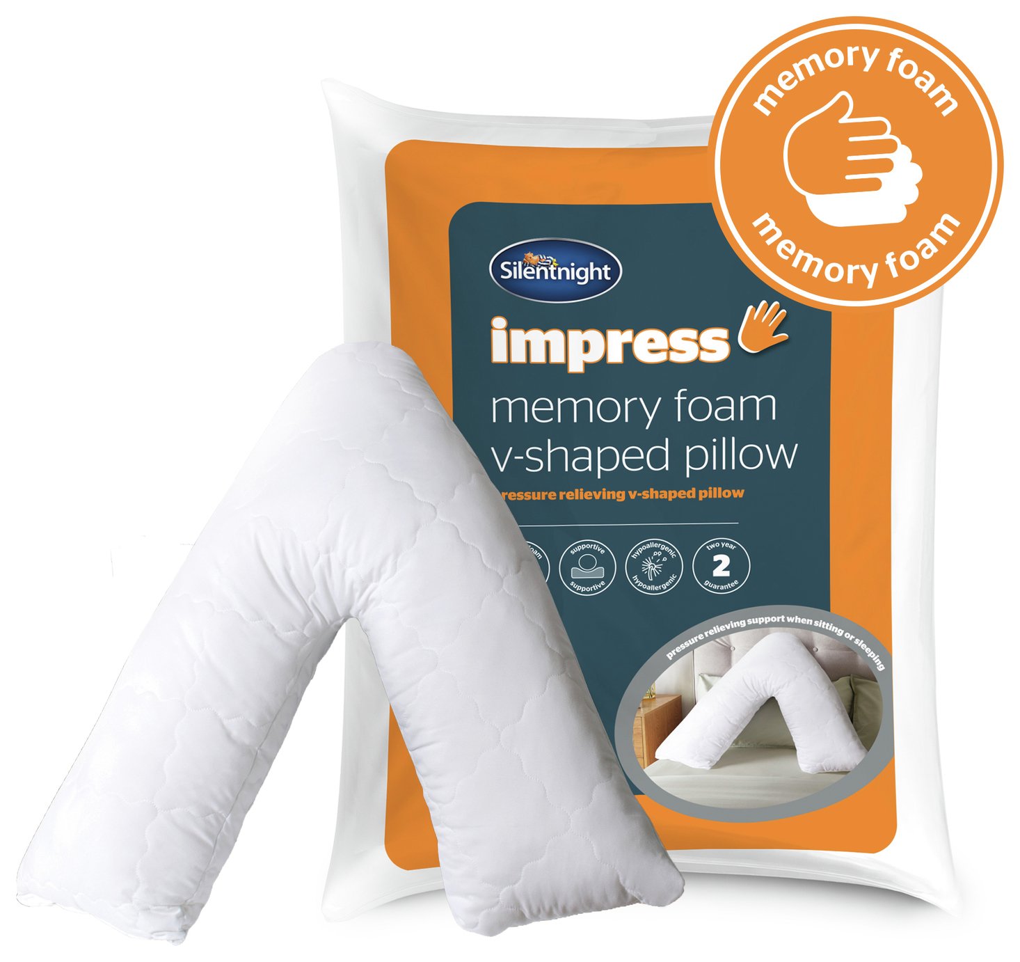 Silentnight Impress Memory Foam V Shaped Support Pillow