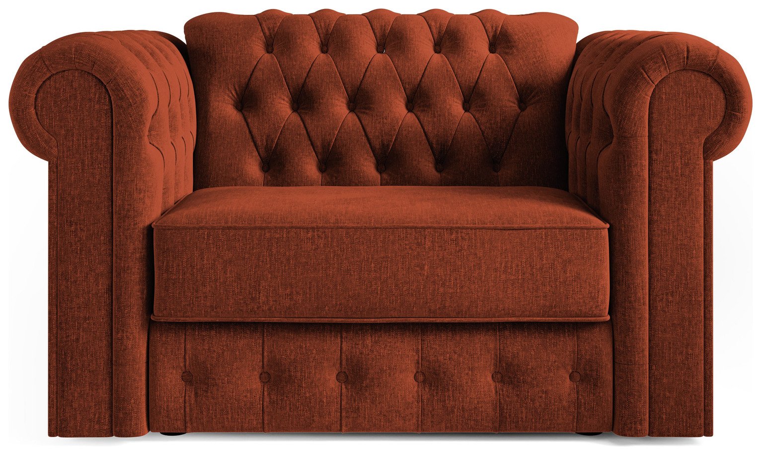 Jay-Be Chesterfield Fabric Cuddle Chair Sofa Bed - Orange