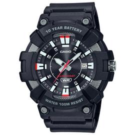 Buy Casio Men s Black And Red Resin Strap Watch Men s watches Argos