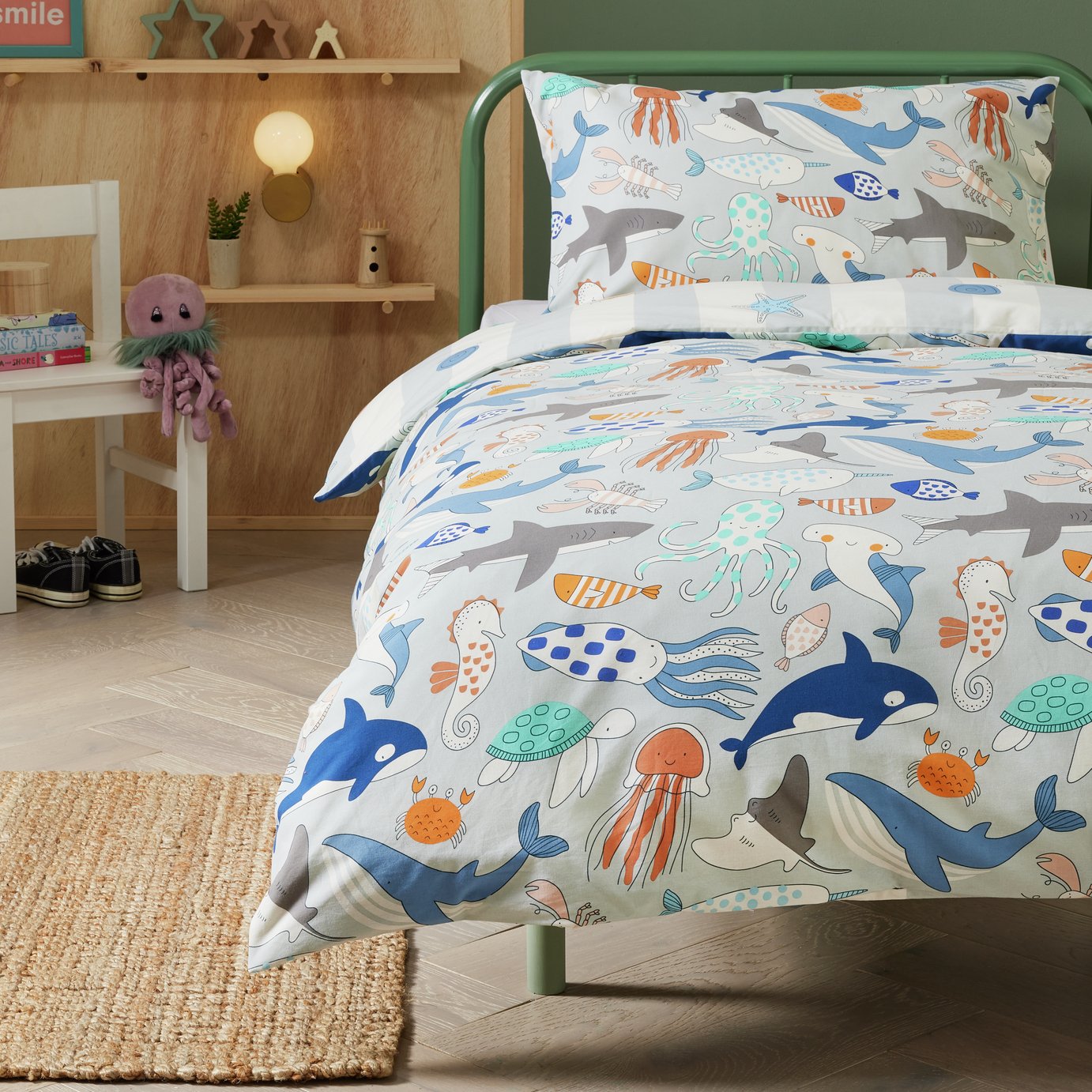 Habitat Under The Sea Printed Kids Bedding Set - Single