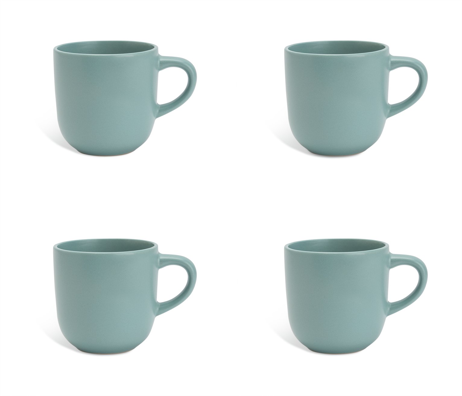 Habitat Matte Glaze Set of 4 Stoneware Mugs - Duck Egg