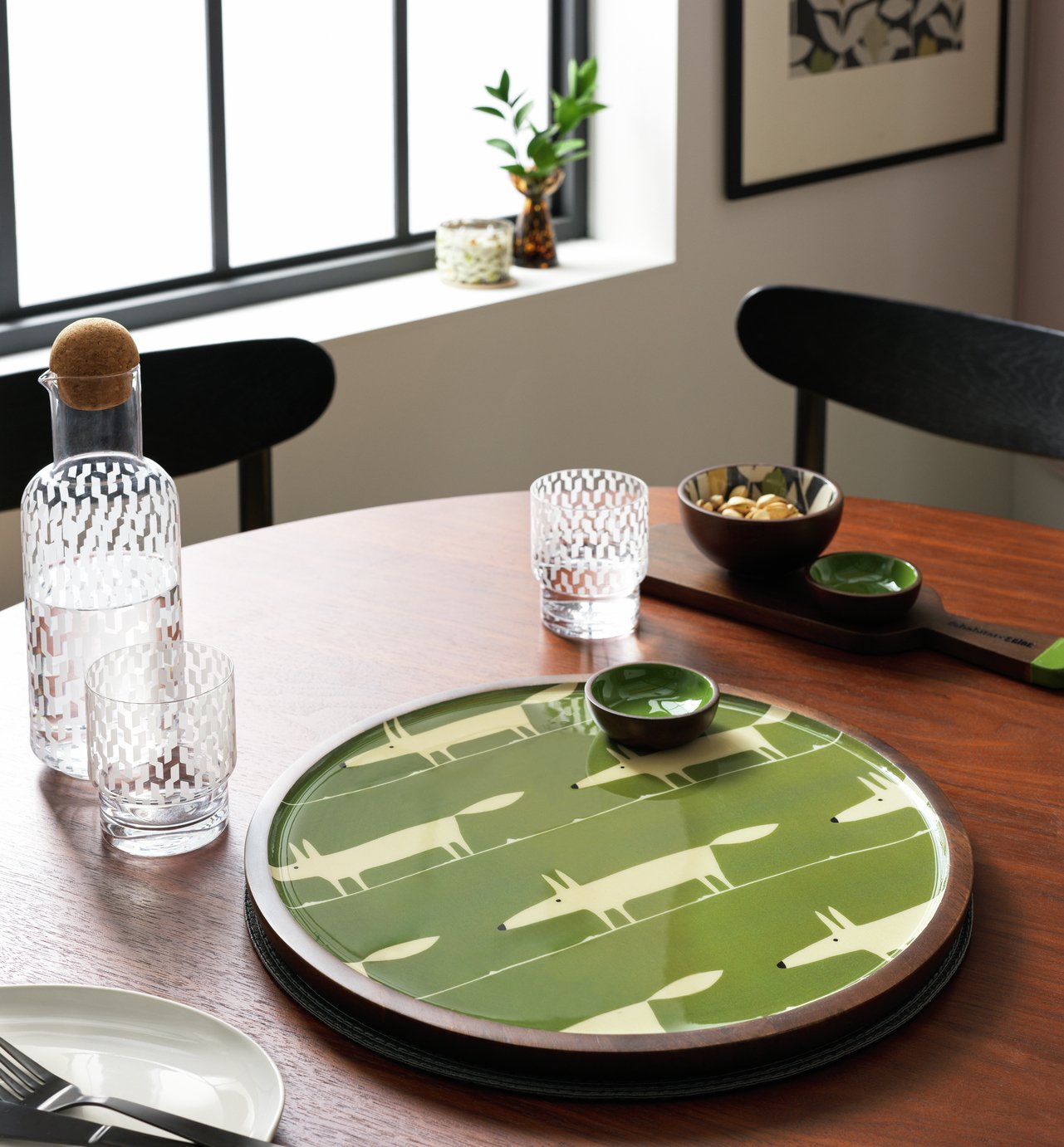 Habitat x Scion Mr Fox Mango Wood Serving Platter - Green