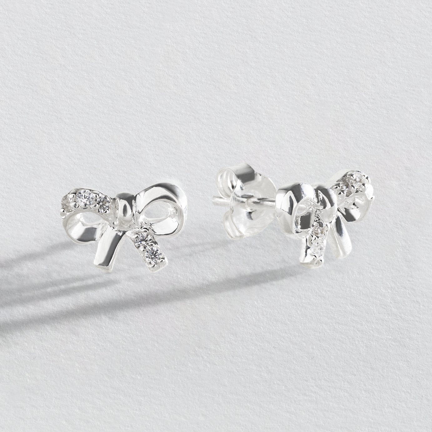 Buy Revere Gold Plated Silver Cubic Zirconia Bear Stud Earrings