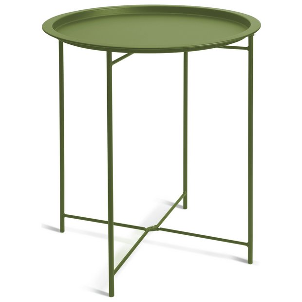 Buy Habitat Pula Folding Metal Side Table - Green | Garden tables | Habitat