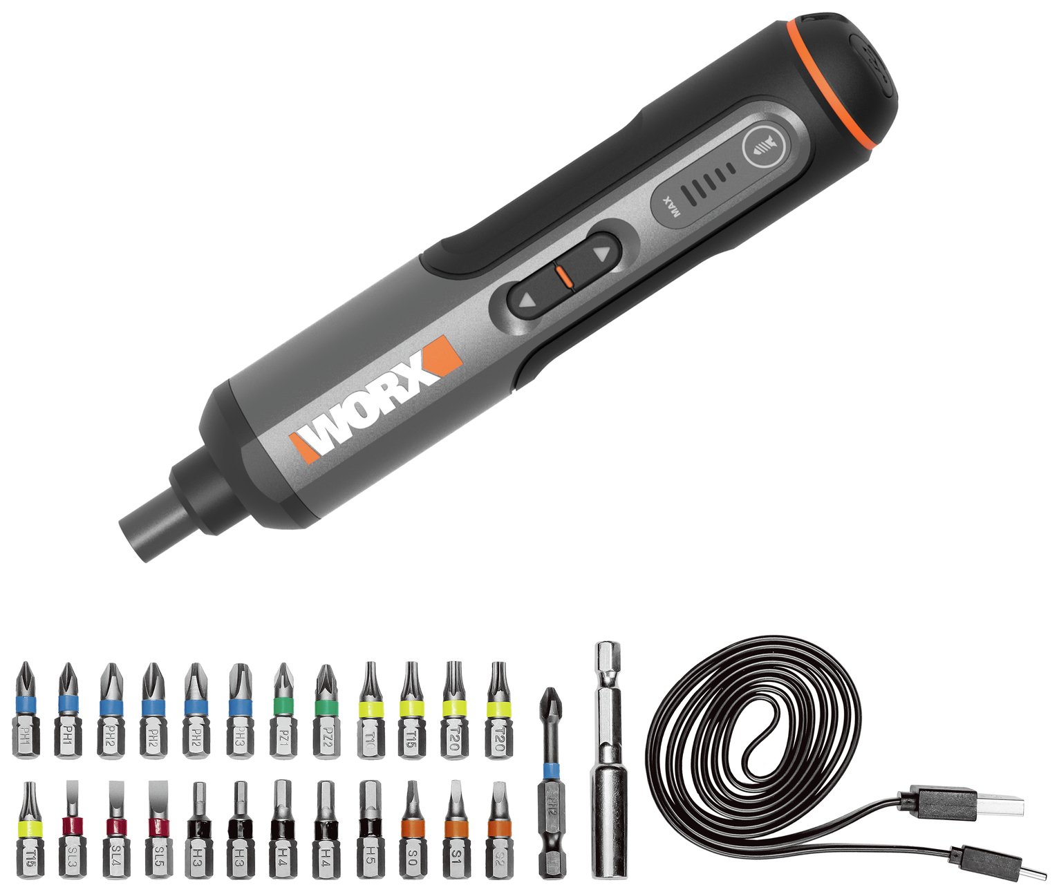 Worx WX240 24 Pieces Cordless Electric Screwdriver - 3.6V 