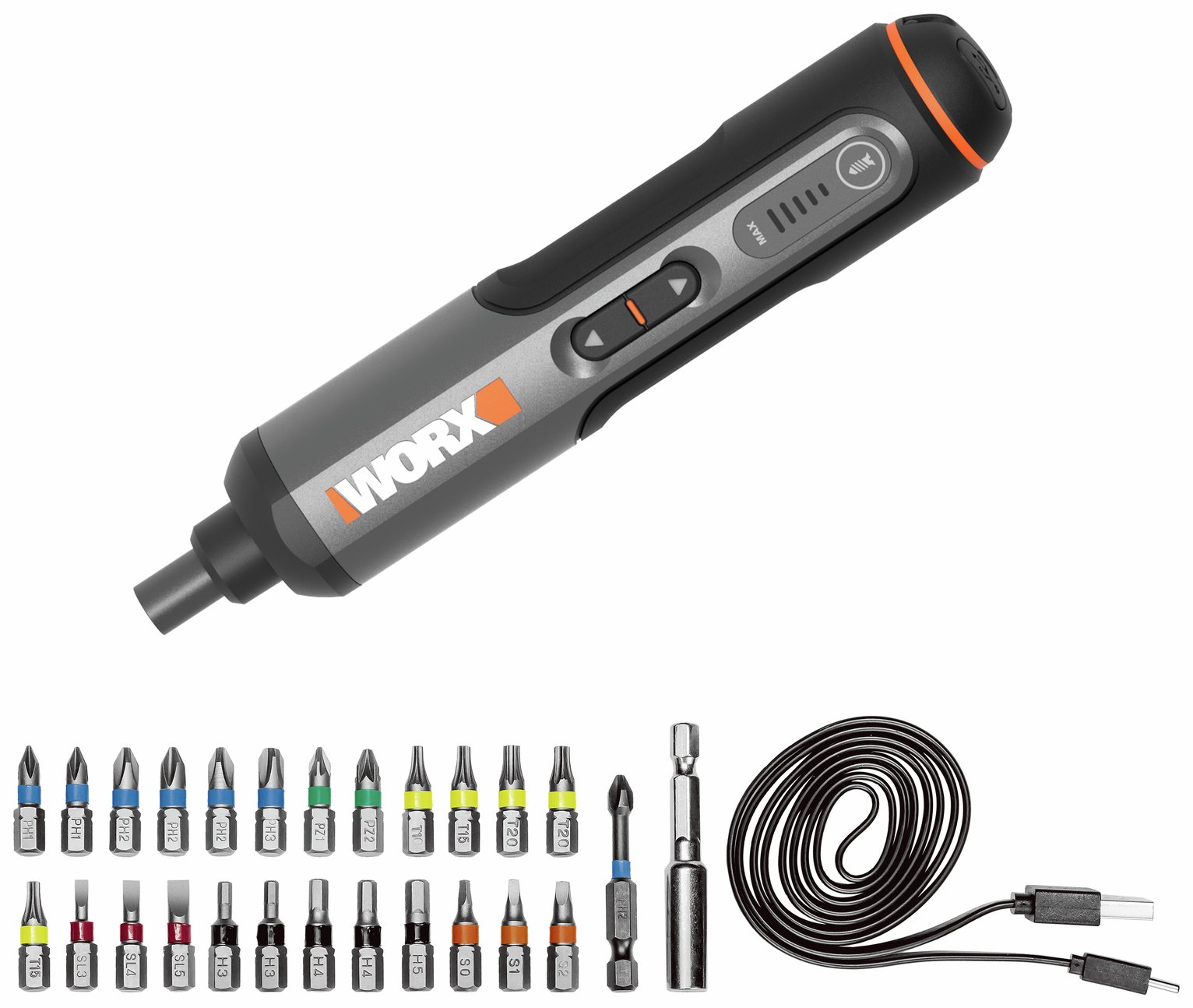 Worx WX240 24 Pieces Cordless Electric Screwdriver - 3.6V 