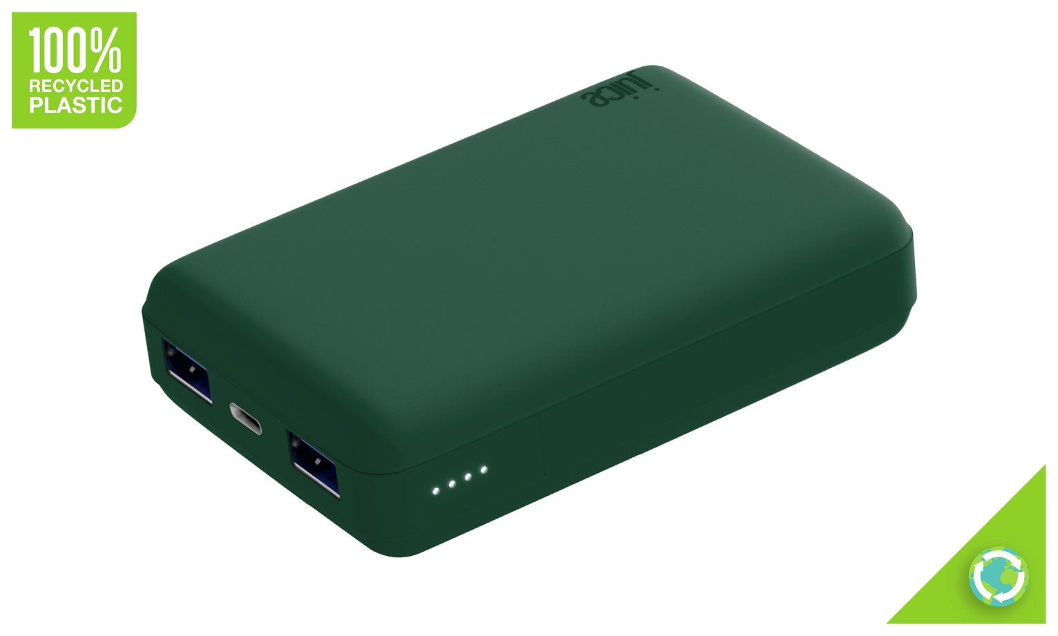 Juice 10000mAh Portable Power Bank - Forest Green