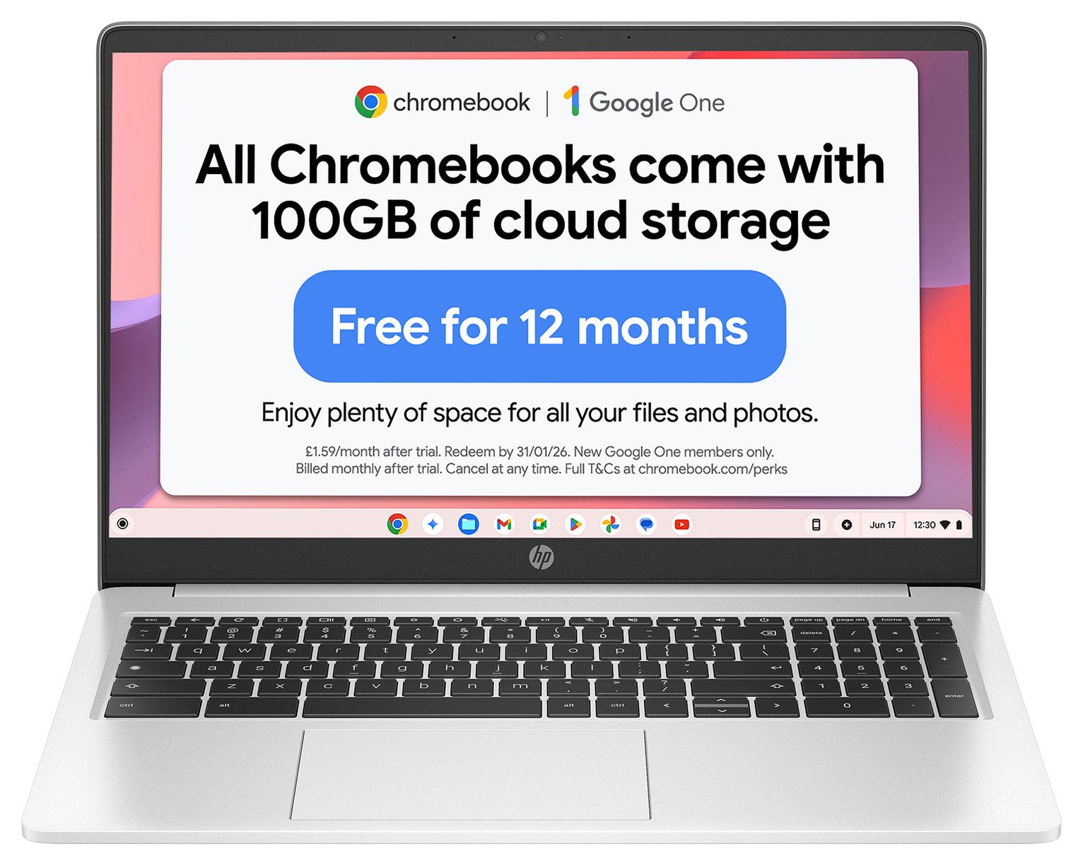 HP 15a-na0007na 15.6in Celeron 4GB 128GB Chromebook - Grey