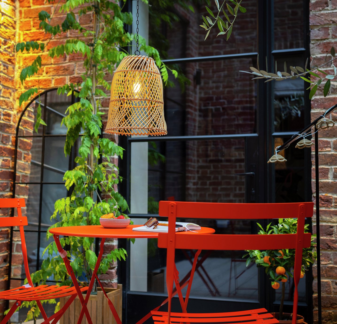 Habitat Warm White Rattan Battery Operated Hanging Light