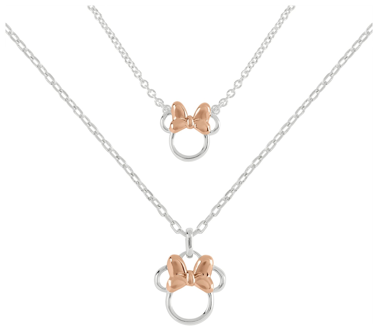 Disney Minnie Mouse Two Tone Mother & Daughter Necklace Set