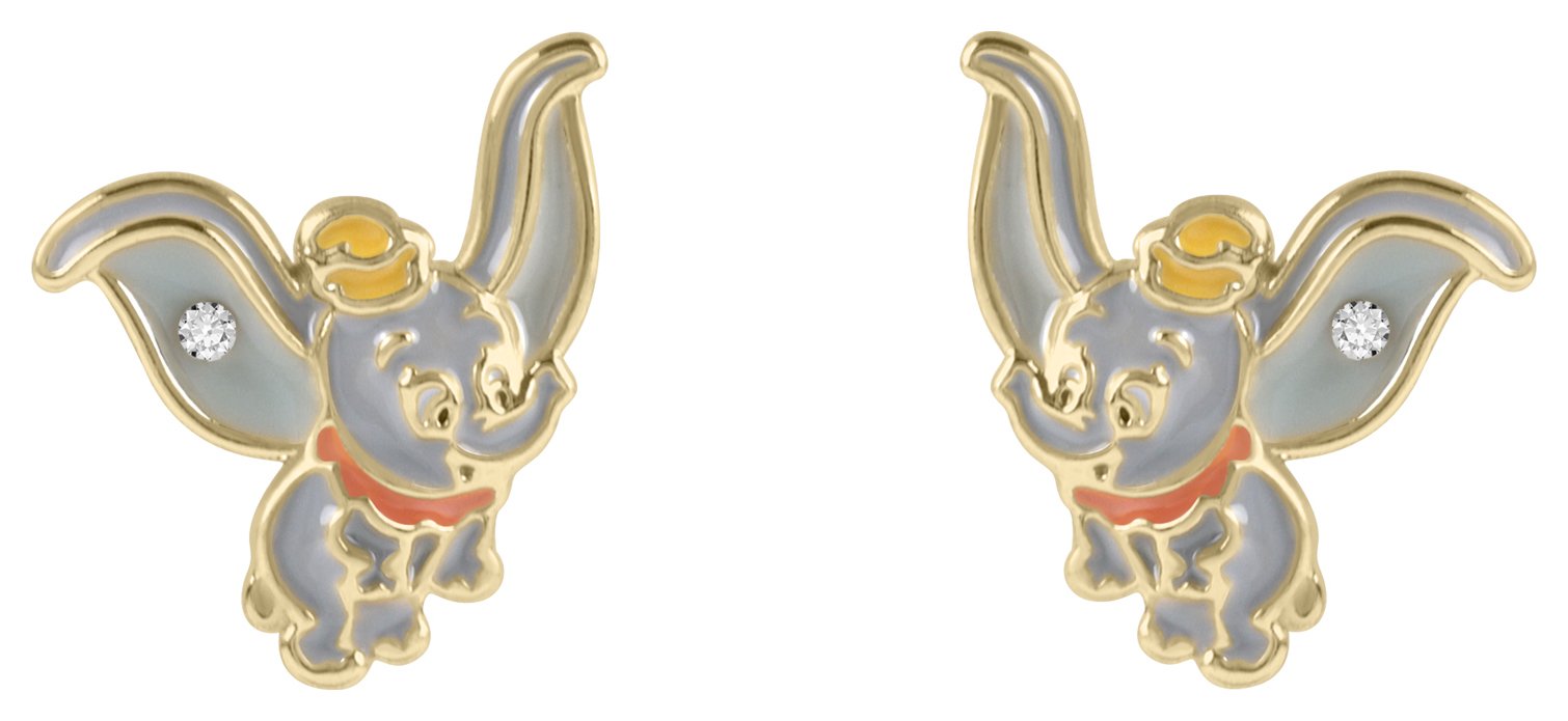 Disney Gold Plated Dumbo Stud Earrings 