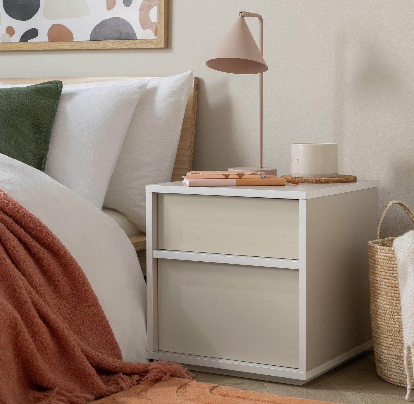 Habitat Edale Bedside Table Putty