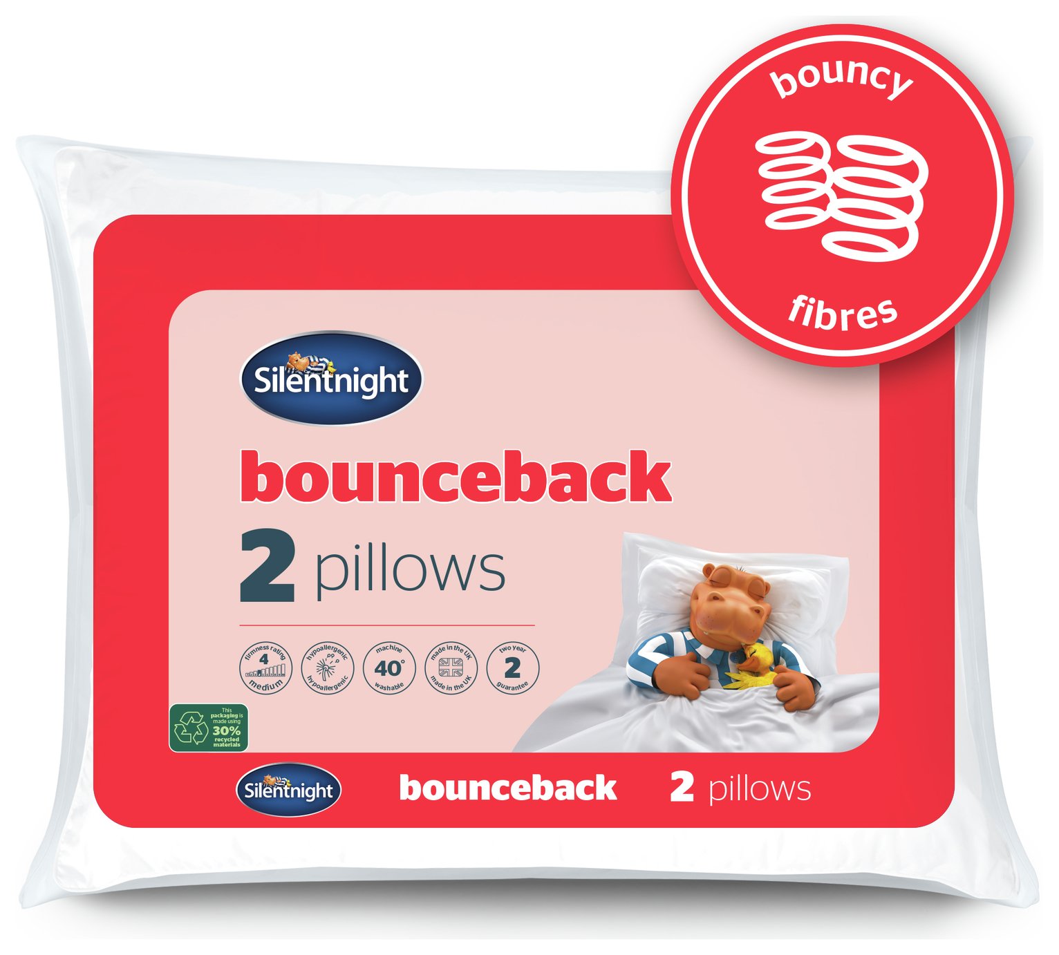 Silentnight Bounceback Medium Firm Pillow - 2 Pack