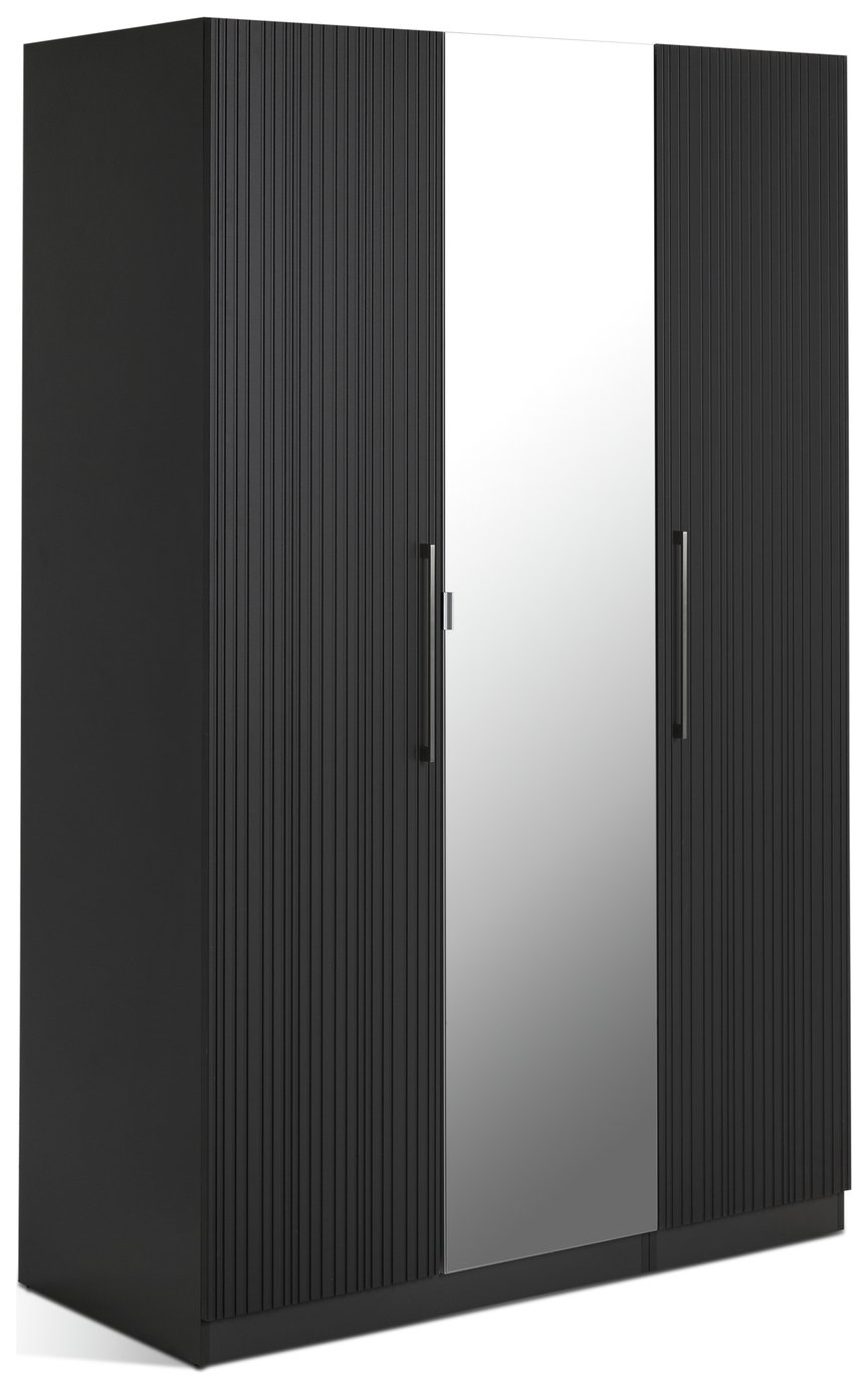 Habitat Hamburg Linear 3 Door Wardrobe - Anthracite