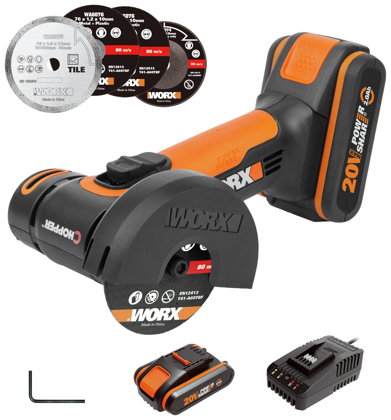 Worx 76mm Cordless Mini Cutter - 20V 