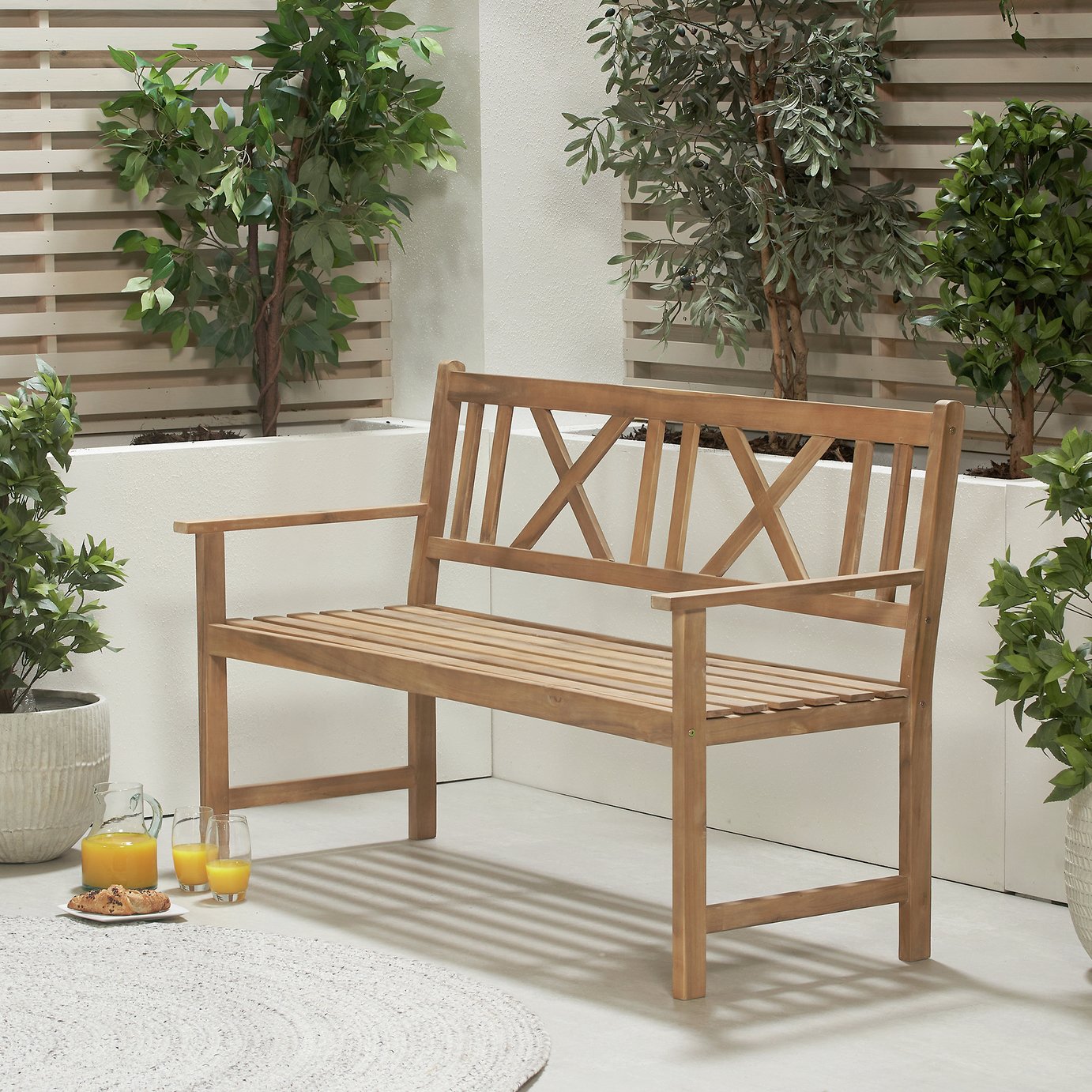 Pacific Cambridge 3 Seater Wooden Garden Bench - Natural