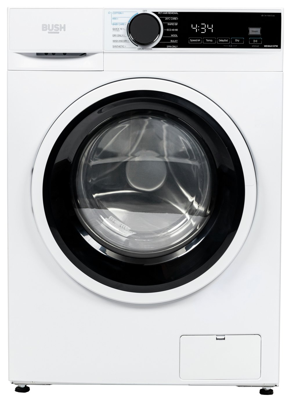 Bush WDSAA107W 10/7KG 1400 Spin Washer Dryer - White