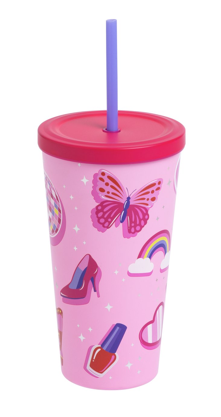  Home Rollerskate Stainless Steel Pink Soda Cup - 500ml