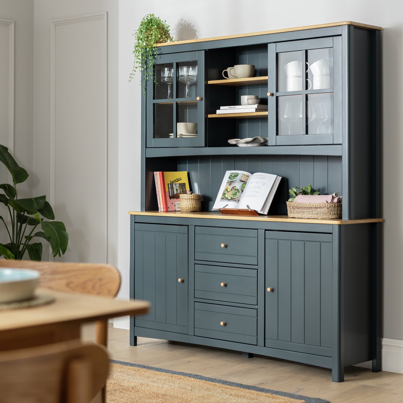 Habitat Bournemouth 4 Door 3 Drawer Sideboard - Dark Blue