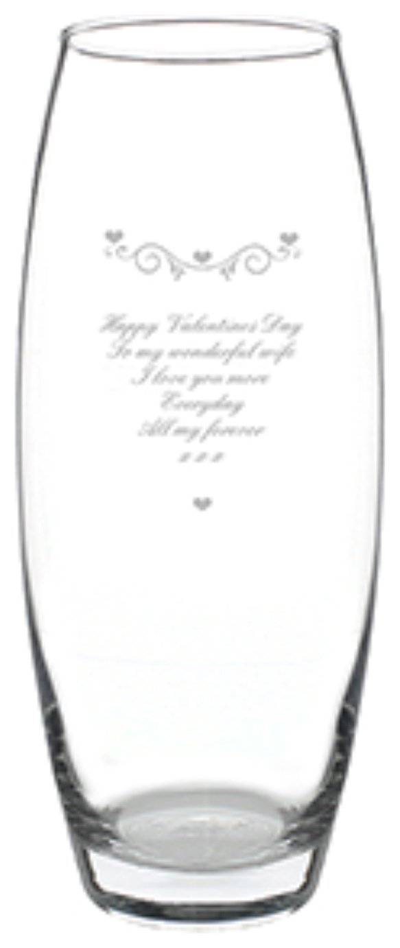 Personalised Message Hearts And Swirls Bullet Vase