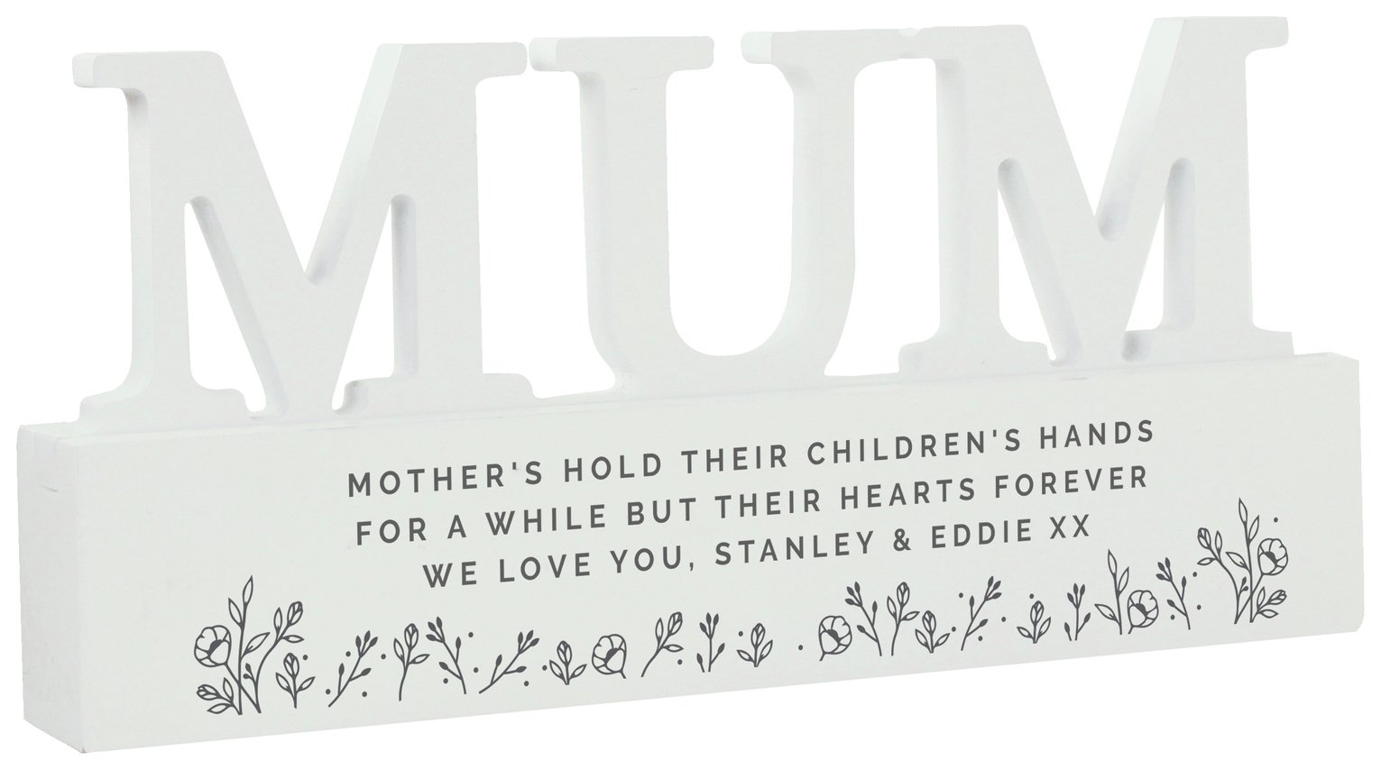 Personalised Message Floral Wooden MUM Ornament