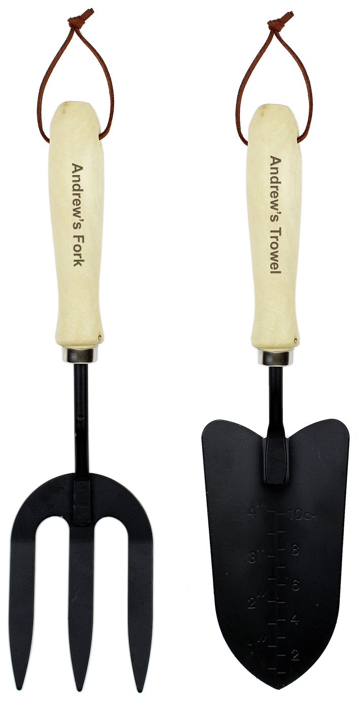 Personalised Message Fork And Trowel Set