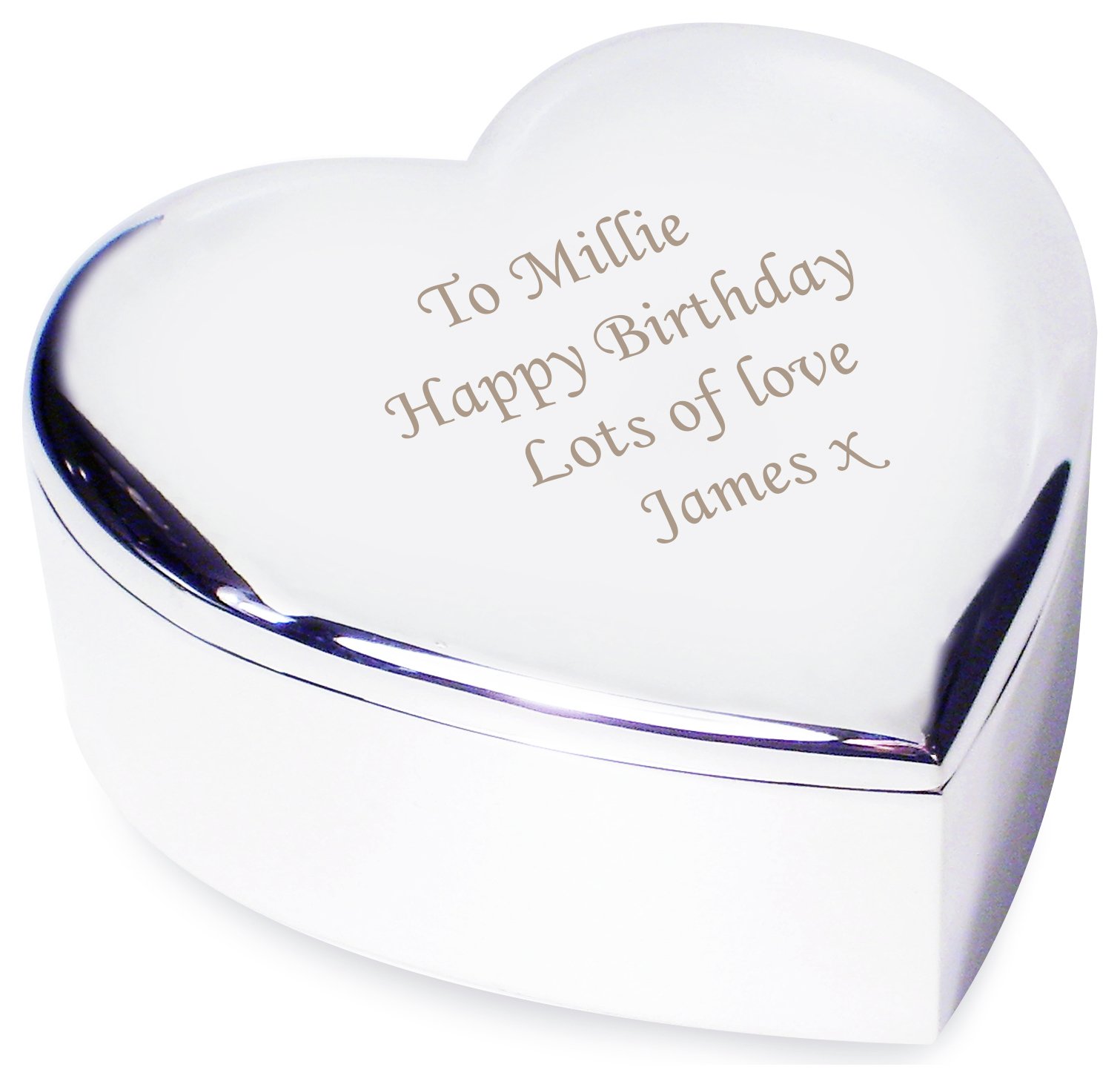 Personalised Message Heart Trinket
