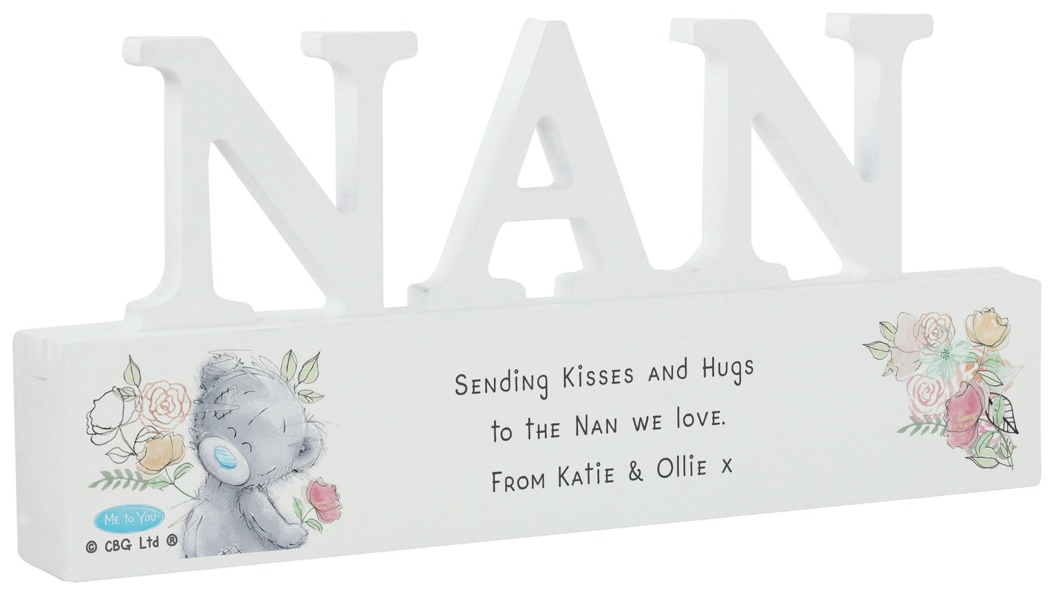 Personalised Message Me To You Wooden NAN Ornament