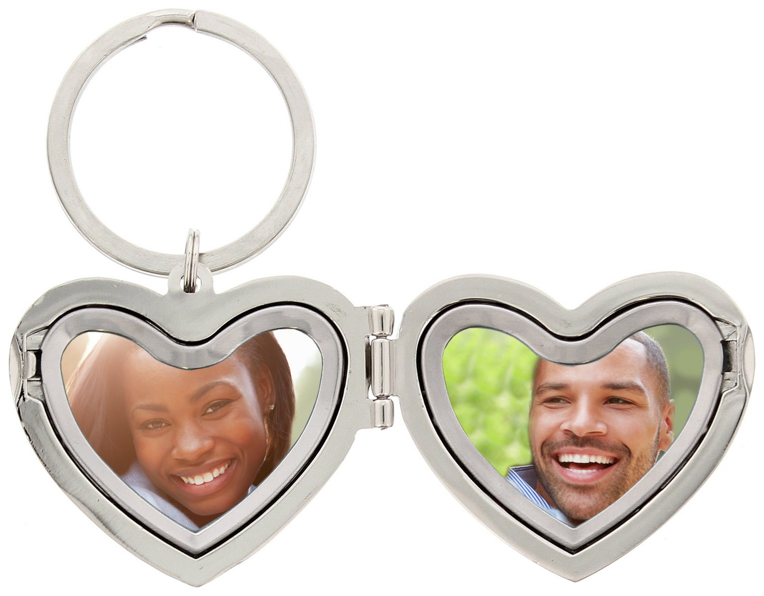 Personalised Message Heart Photoframe Keyring