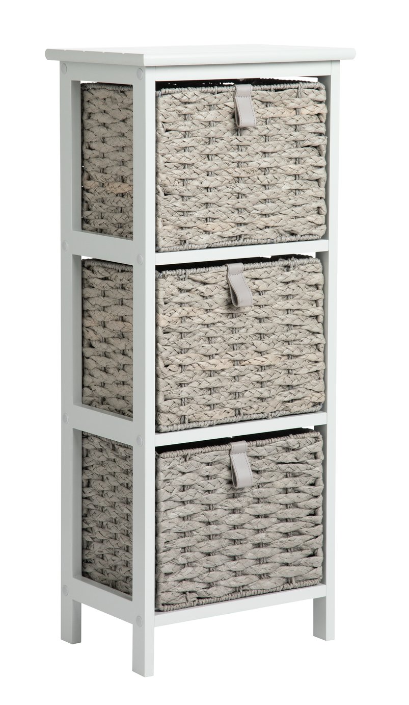 Argos Home Tongue and Groove Bathroom Storage Unit - Grey 