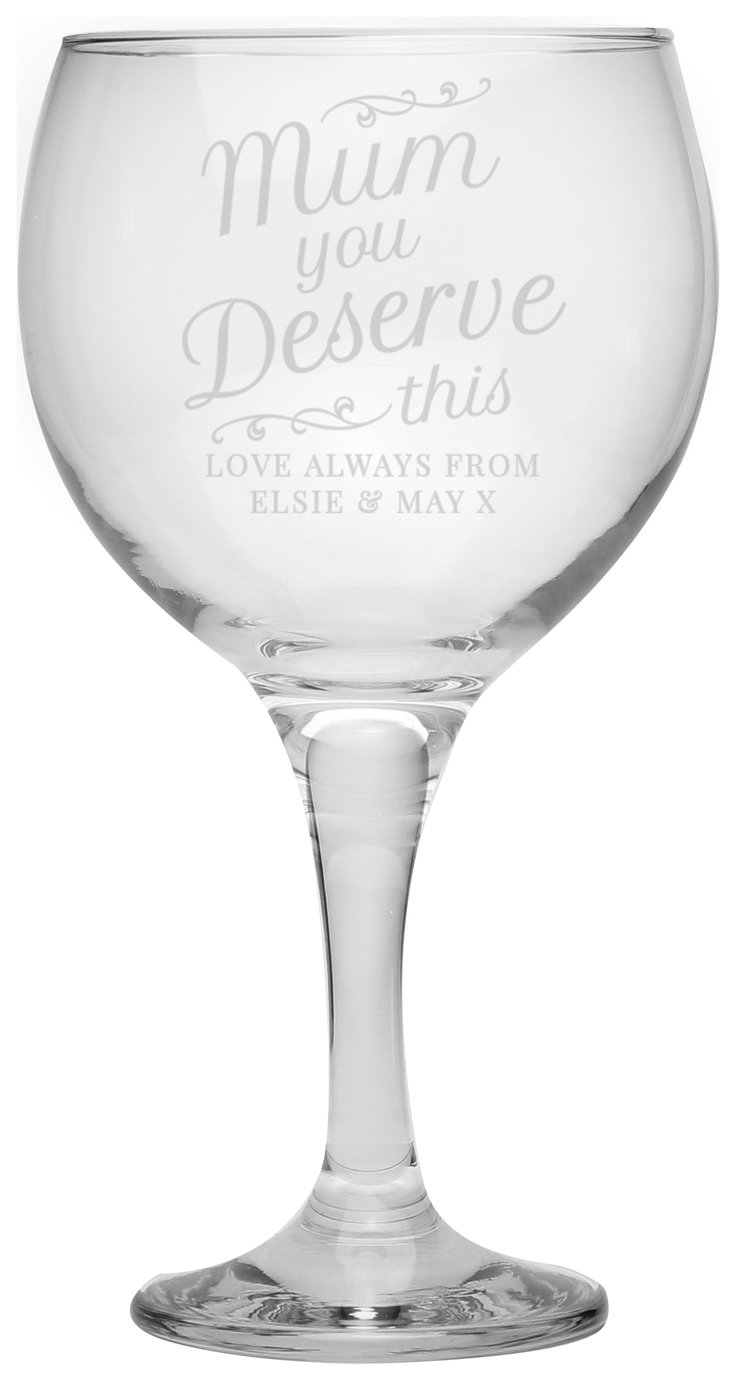 Personalised Message Mum Gin Glass