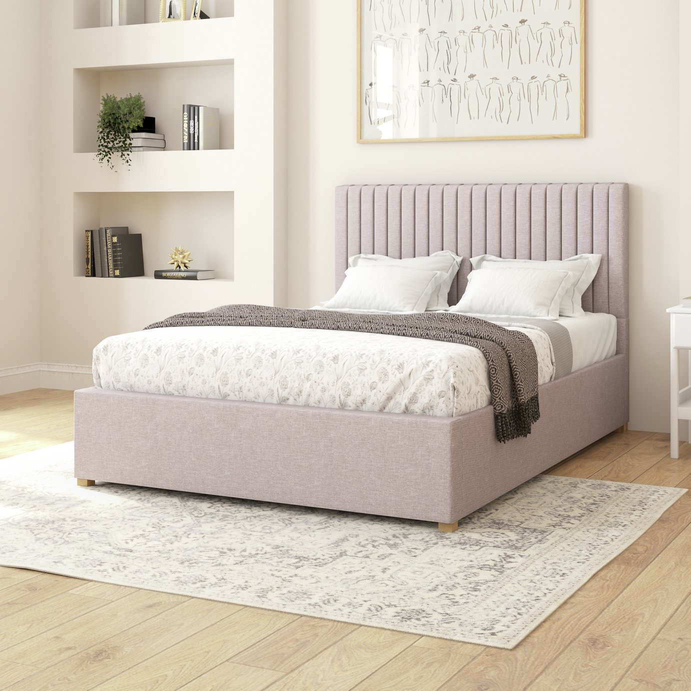 Aspire Grant Velvet Adjustable Bed Frame with Mattress