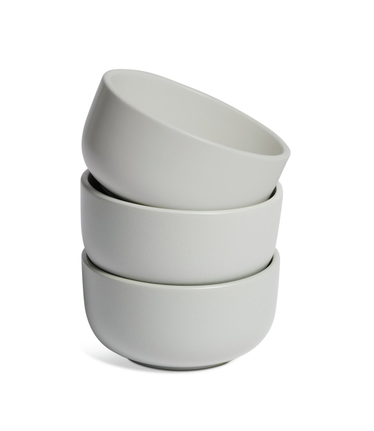 Habitat Matte Glaze 3 Piece Stoneware Nibble Bowls - Grey