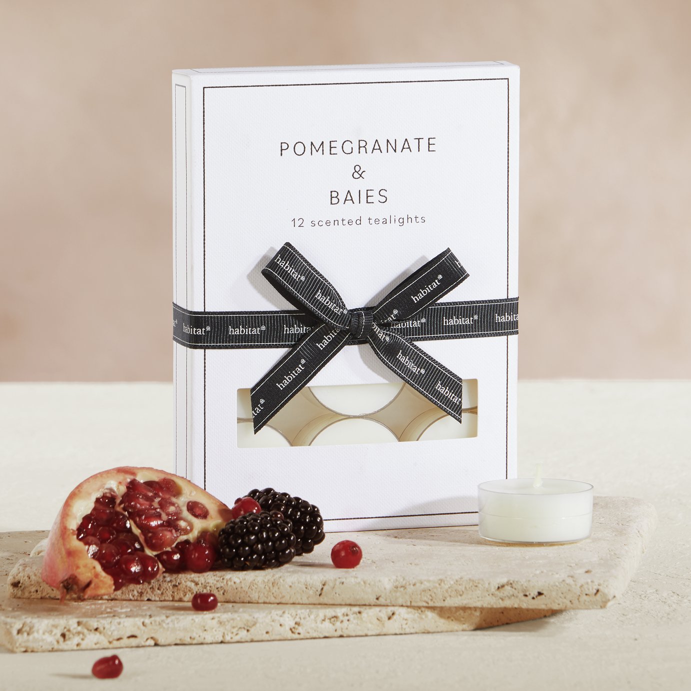 Habitat Pack of 12 Tealight Candles - Pomegranate & Baies