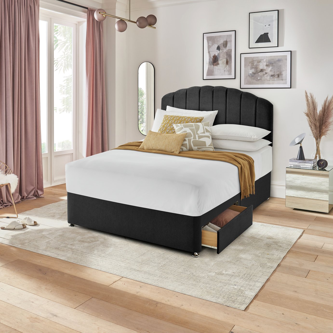 Small double 2 storage drawers Divan beds | Argos