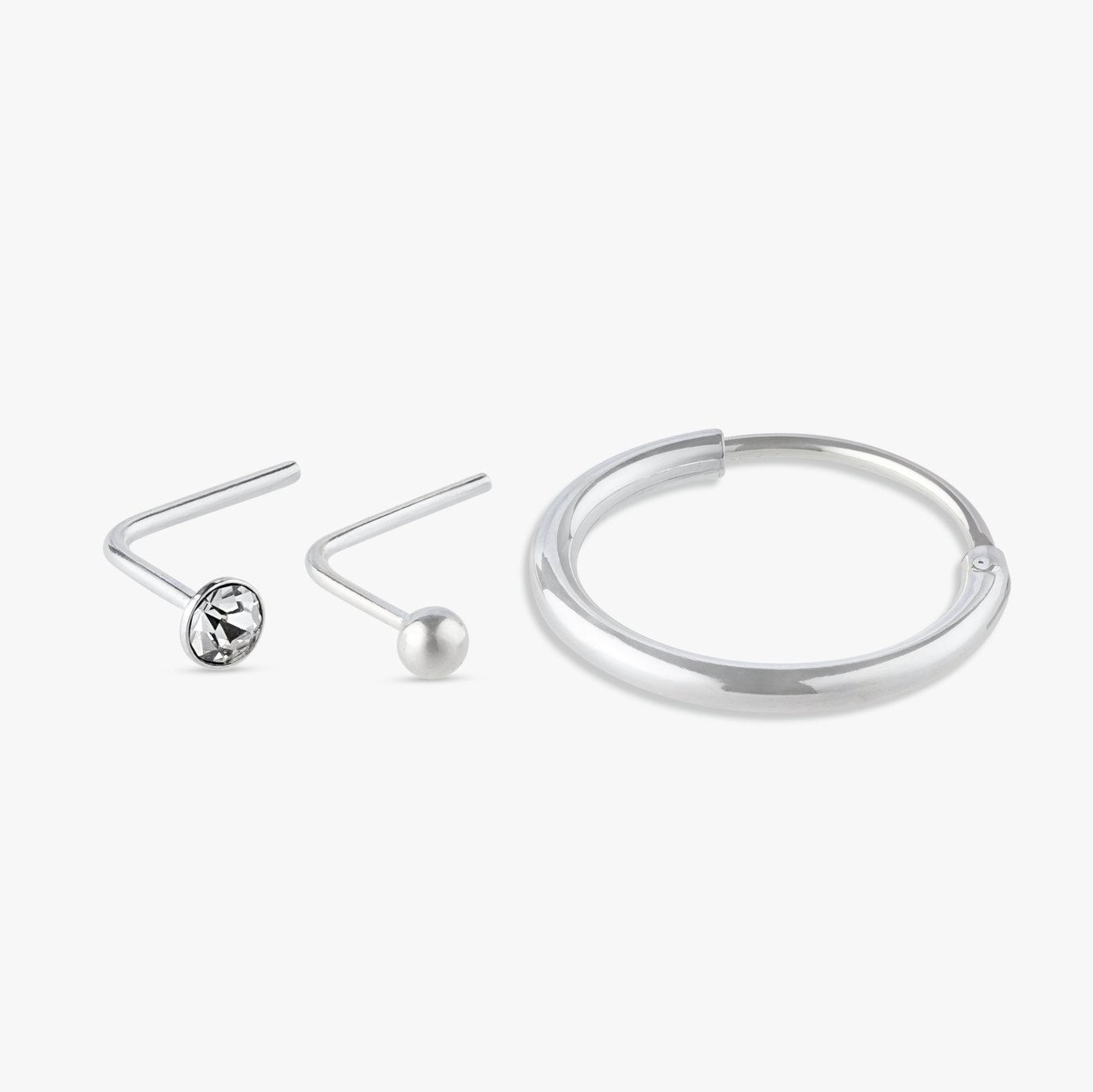 Revere Sterling Silver Crystal Nose Studs - Set of 3