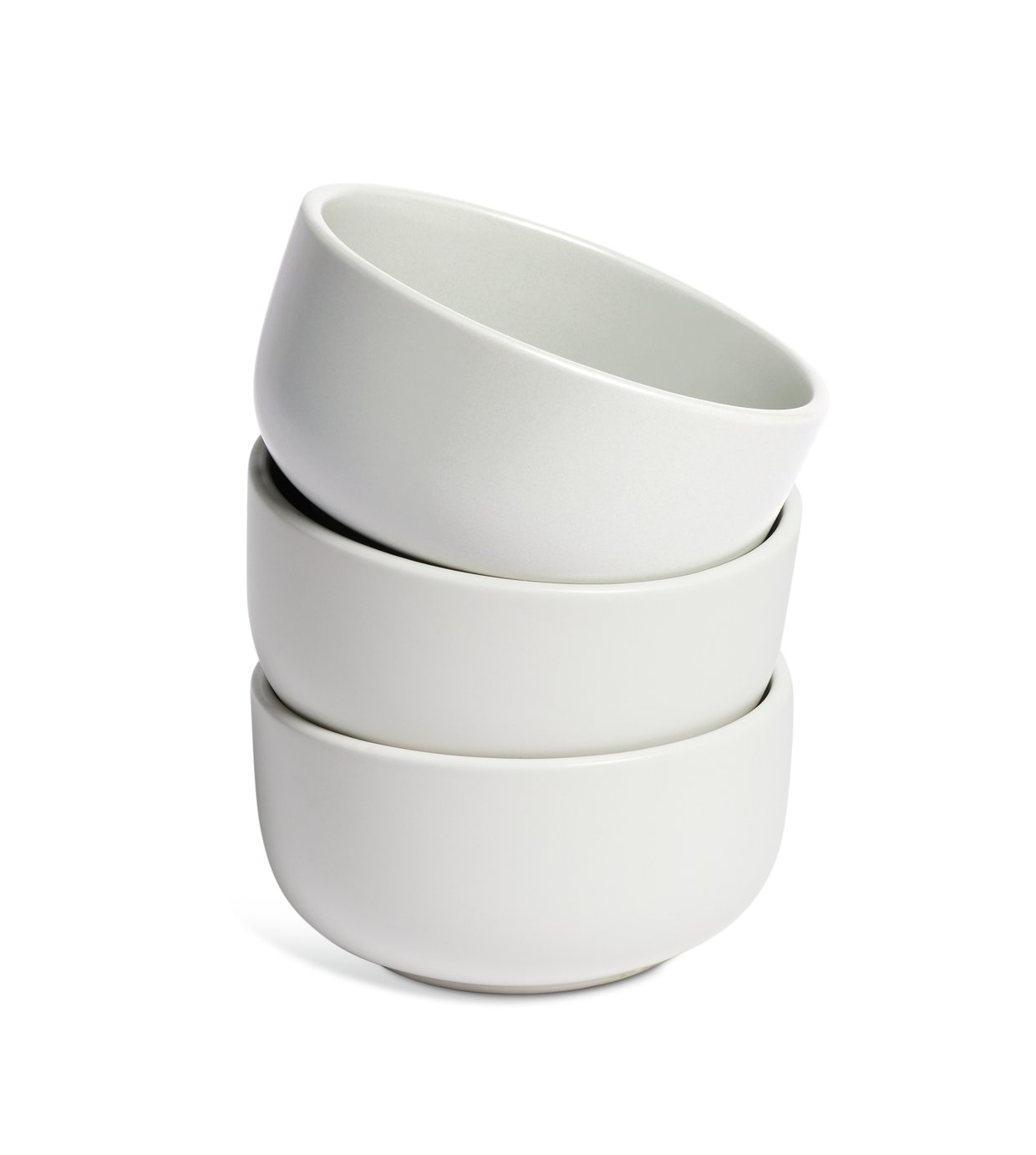 Habitat Matte Glaze 3 Piece Stoneware Nibble Bowls - White