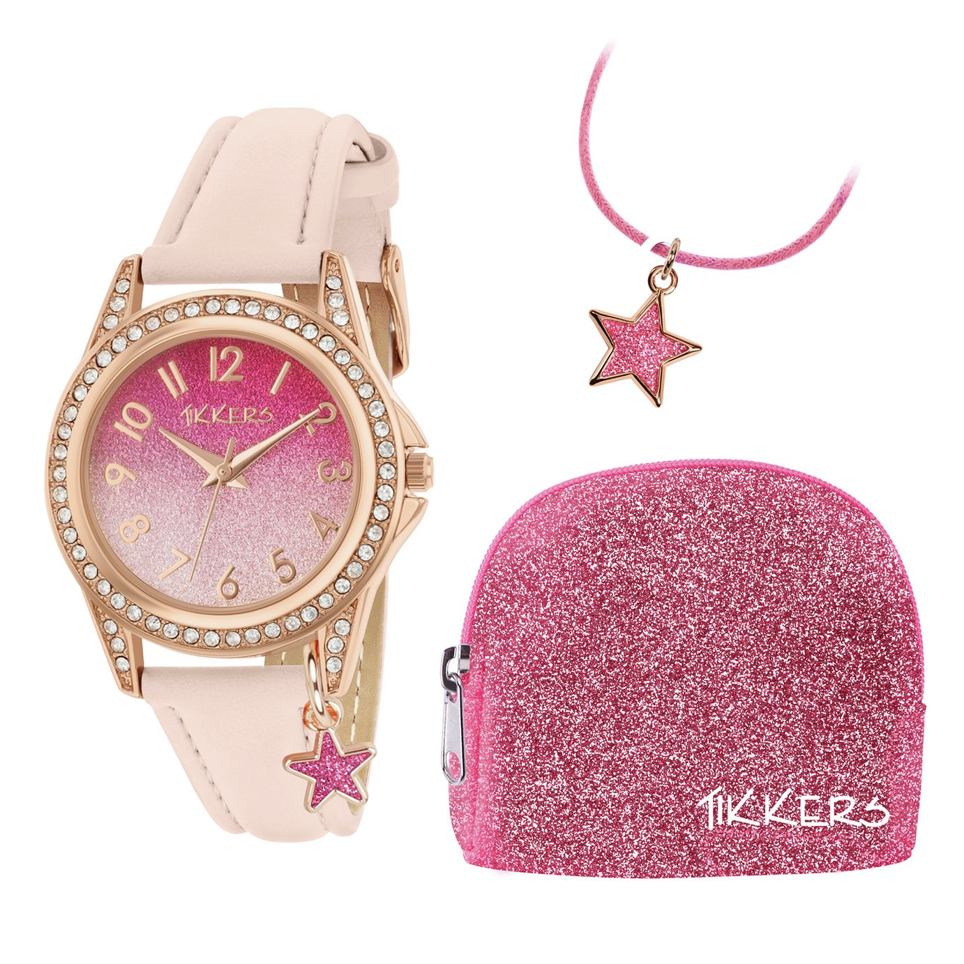 Tikkers Kid's Pink Purse, Necklace & Watch Gift Set