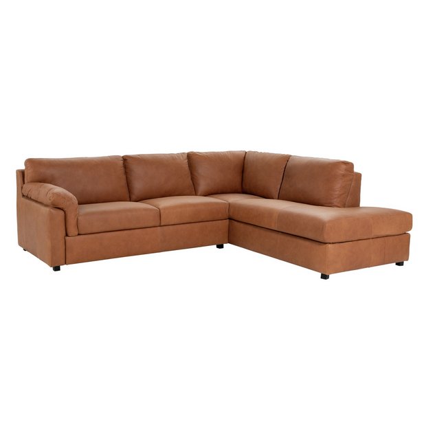 Argos brown deals leather sofa