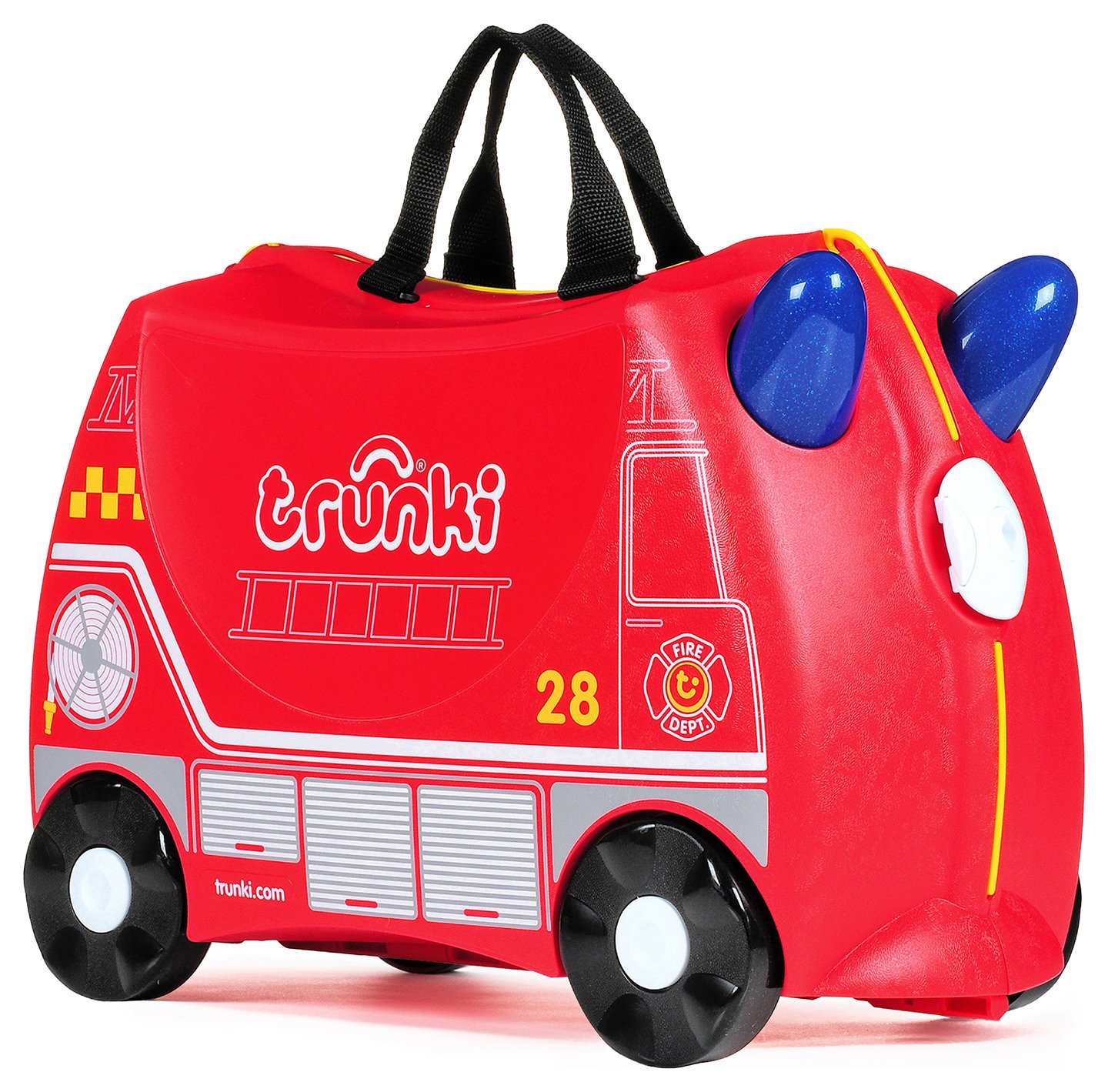 Trunki Frank Firetruck 4 Wheel Hard Ride On Suitcase - Red