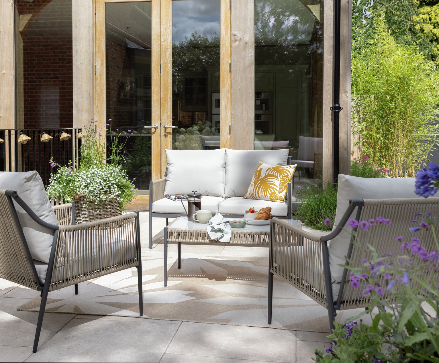 Habitat Pesaro 4 Seater Rattan Effect Garden Sofa Set