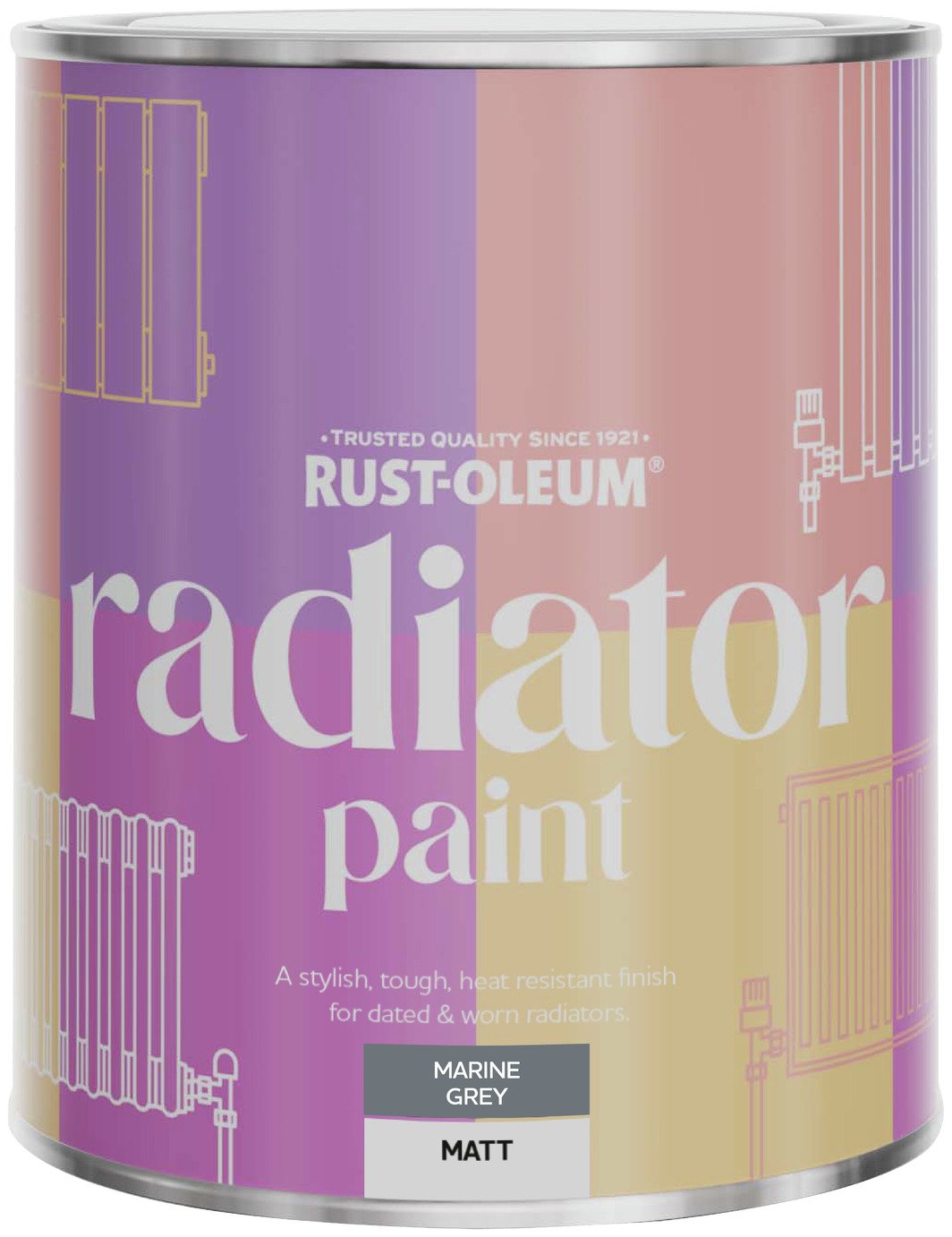 Rust-Oleum Radiator Matt Paint 750ml - Marine Grey