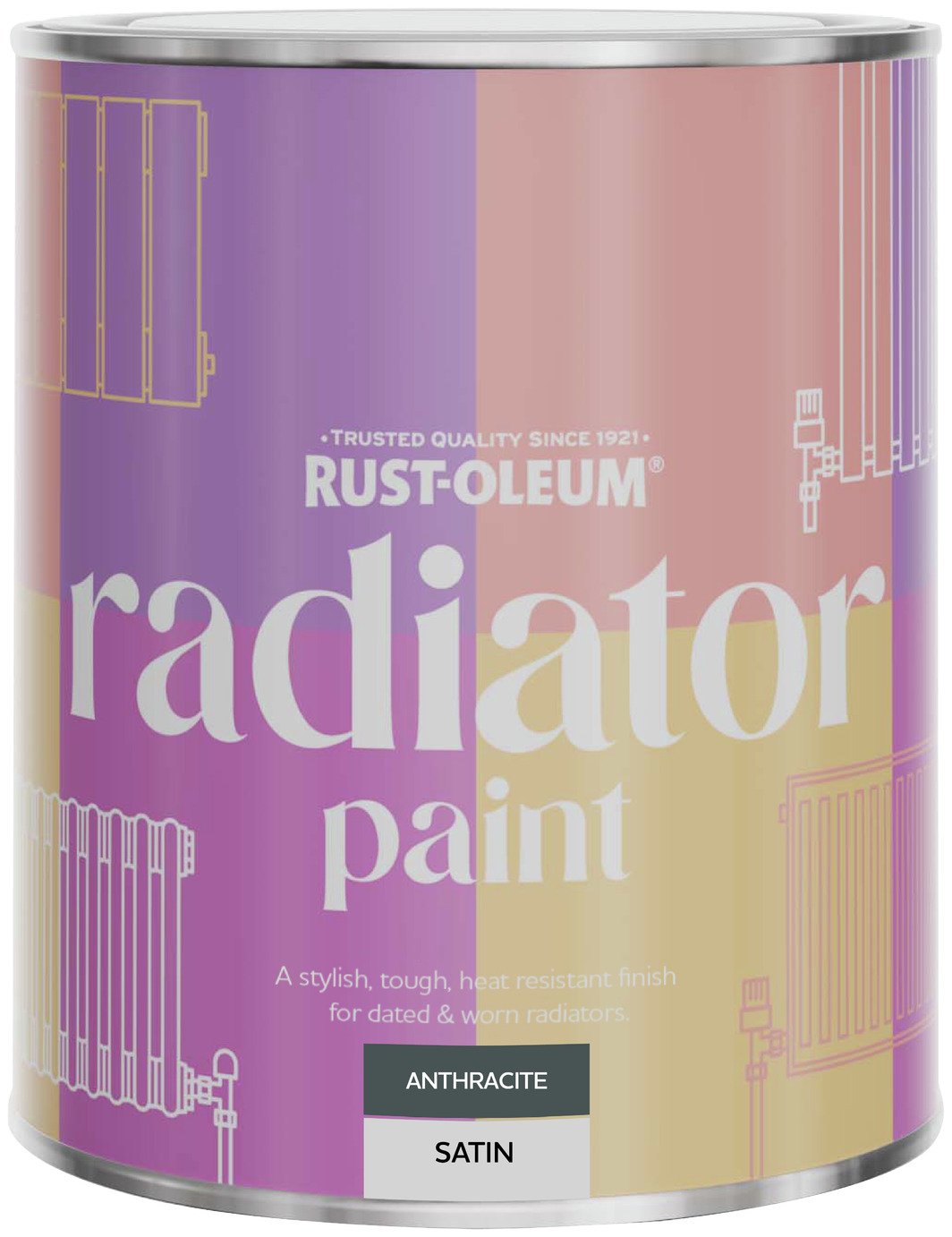 Rust-Oleum Radiator Satin Paint 750ml - Anthracite