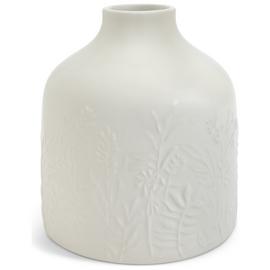 Habitat Embossed Floral Ceramic Vase - Off White