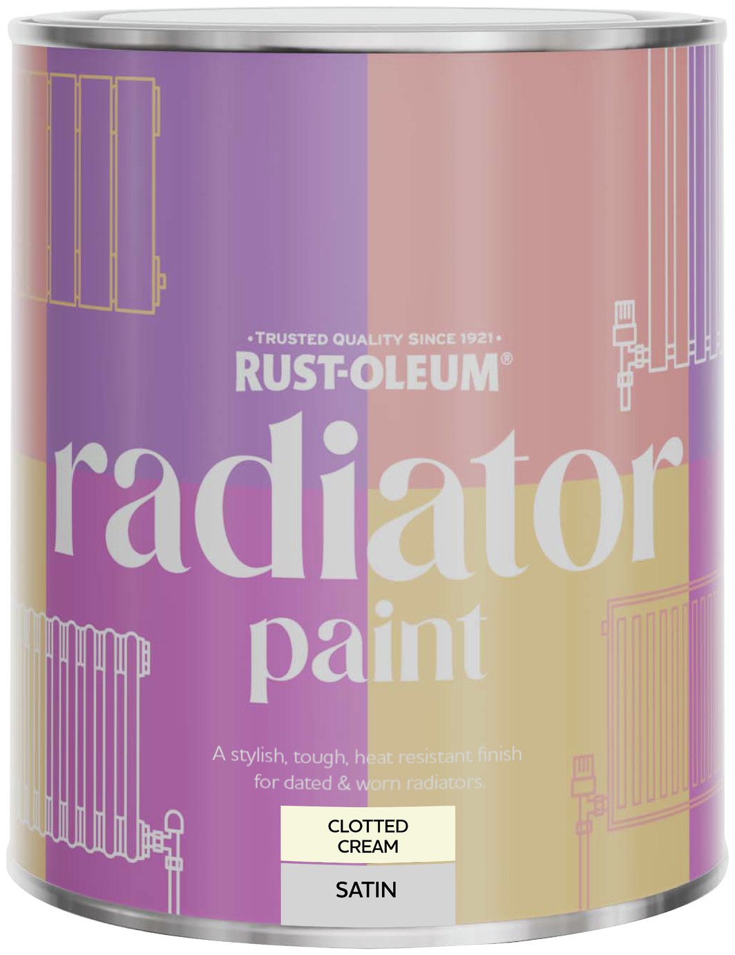 Rust-Oleum Radiator Satin Paint 750ml - Clotted Cream 