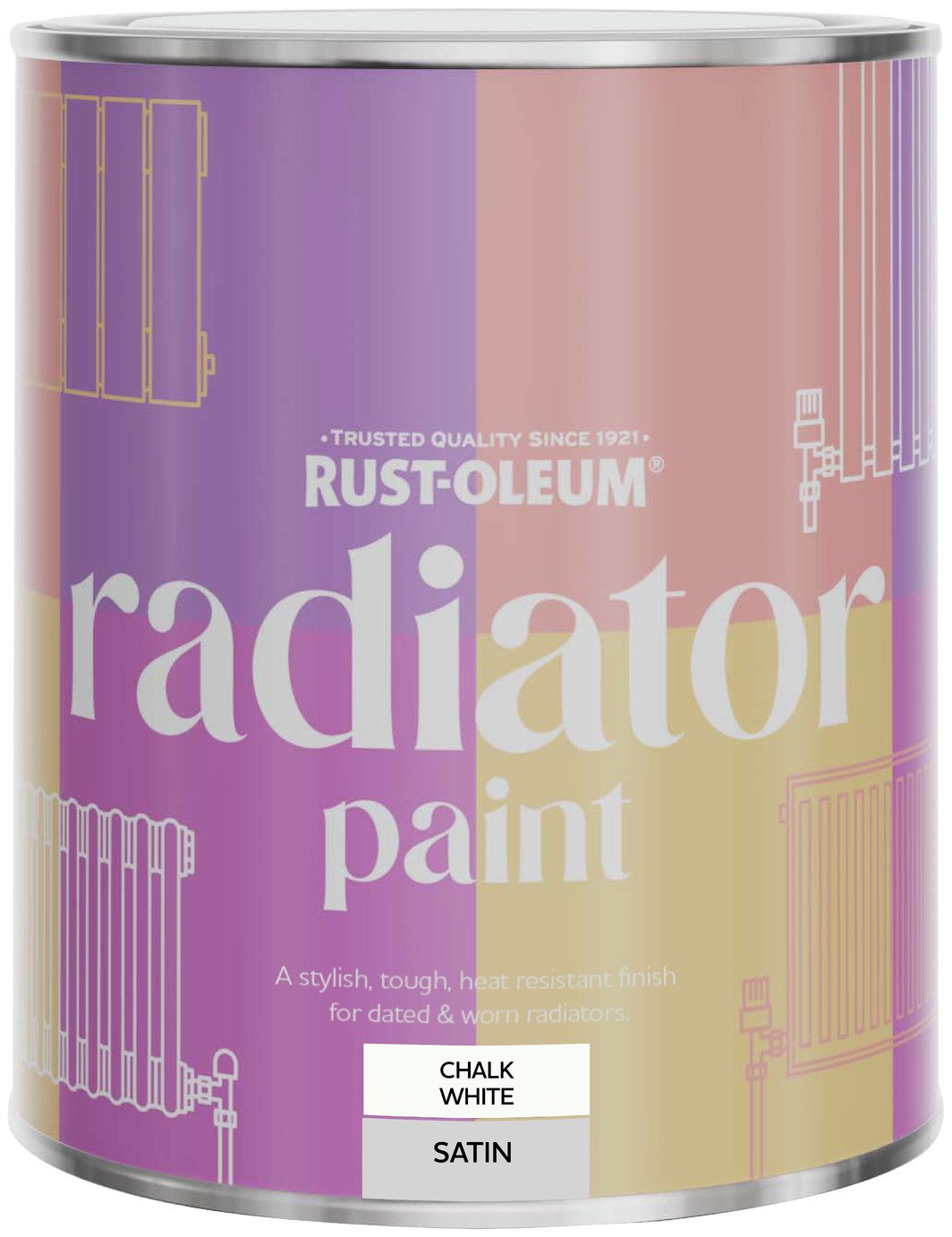 Rust-Oleum Radiator Satin Paint 750ml - Chalk White