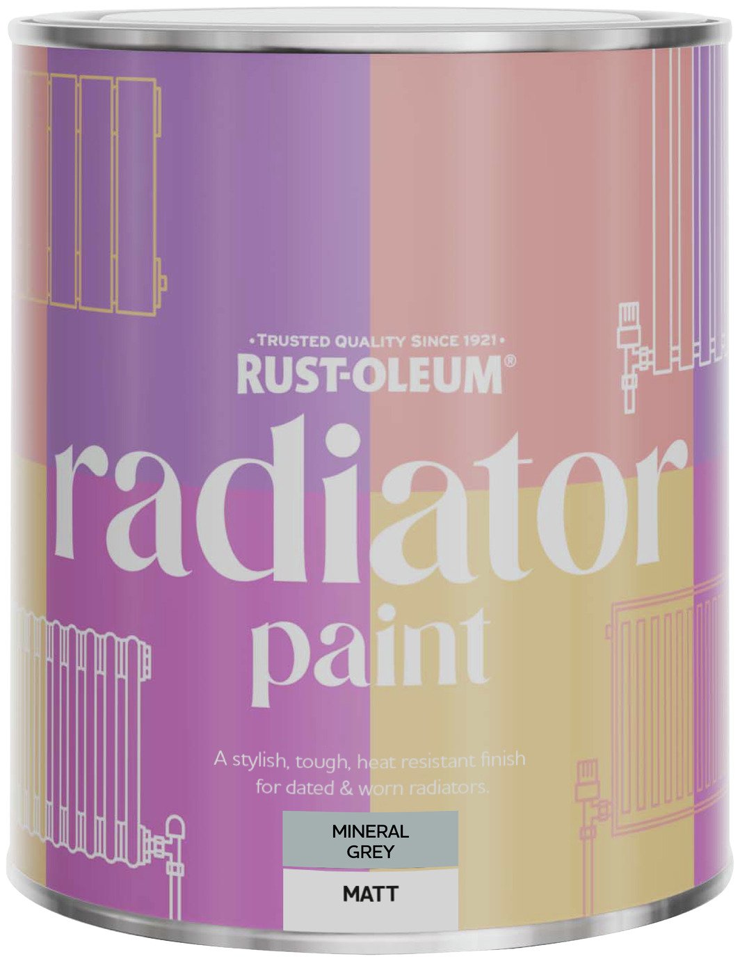 Rust-Oleum Radiator Matt Paint 750ml - Mineral Grey