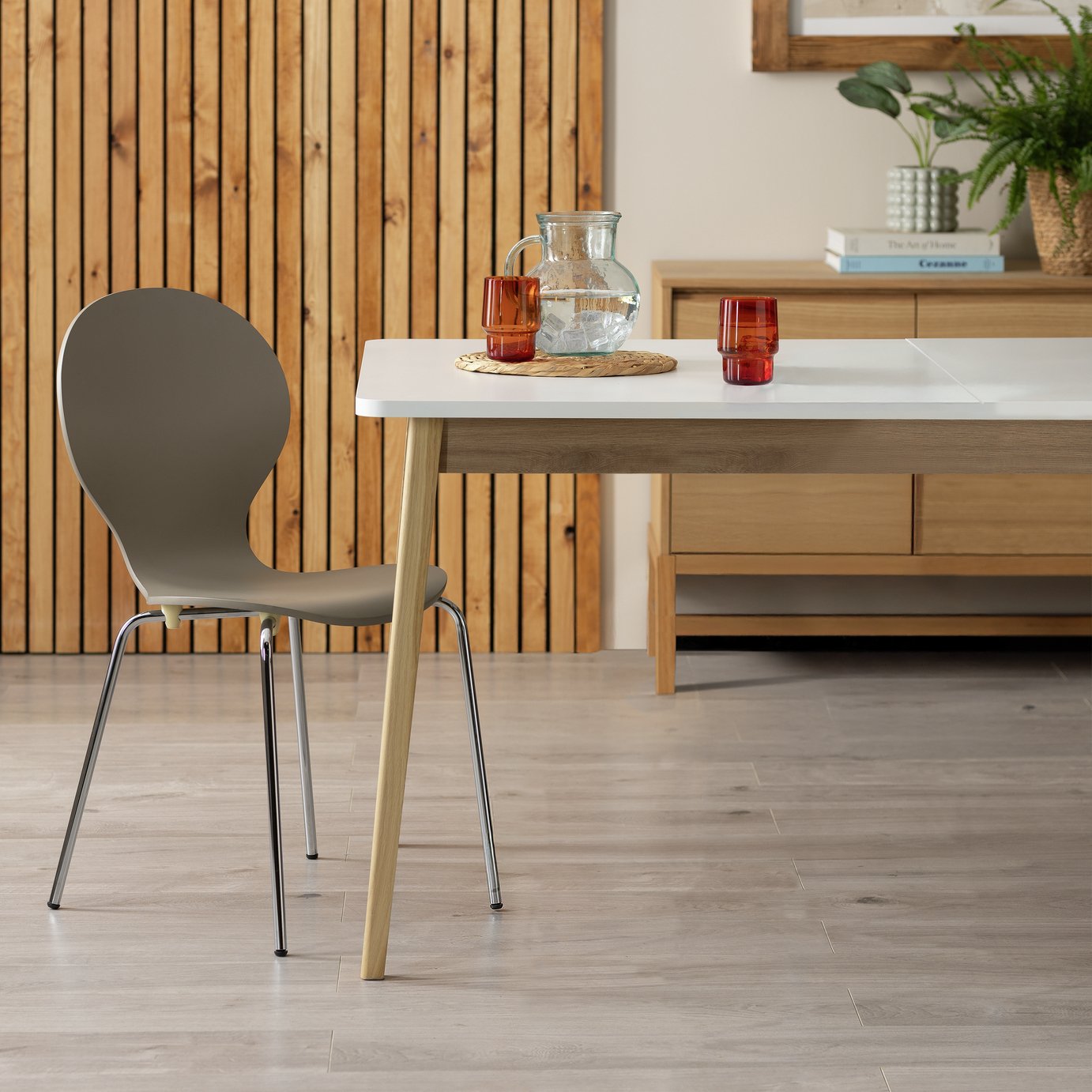 Habitat Bentwood Metal Dining Chair - Taupe