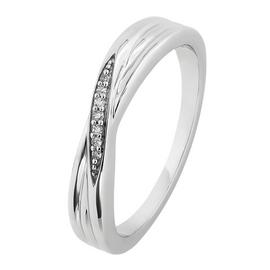 Revere Sterling Silver 0.02ct tw Diamond Crossover Ring