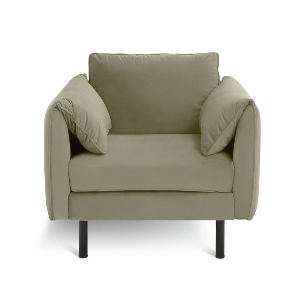 Buy Habitat Bexley Fabric Cuddle Chair in a Box Olive